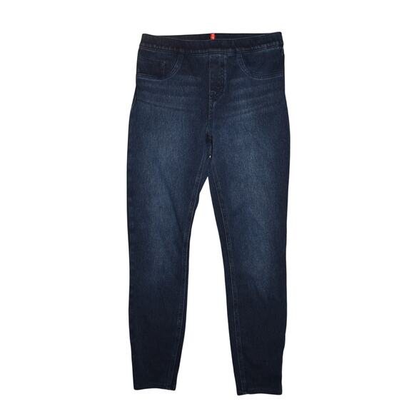 SPANX $98 Jean-ish Ankle Leggings Pull-On Stretch Denim Twilight Rinse Medium - Picture 1 of 3
